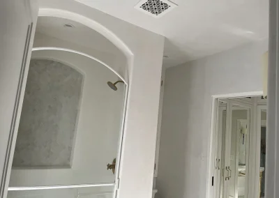 Newly plastered bathroom and shower