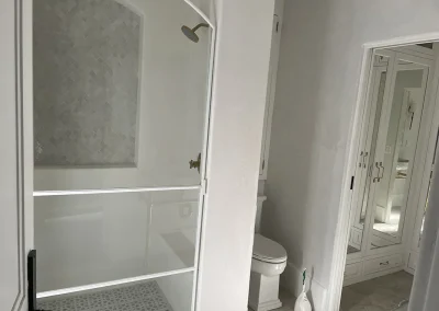 Newly plastered bathroom