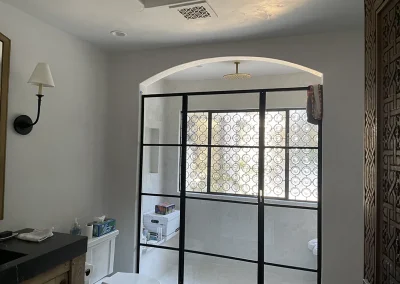 Newly plastered shower